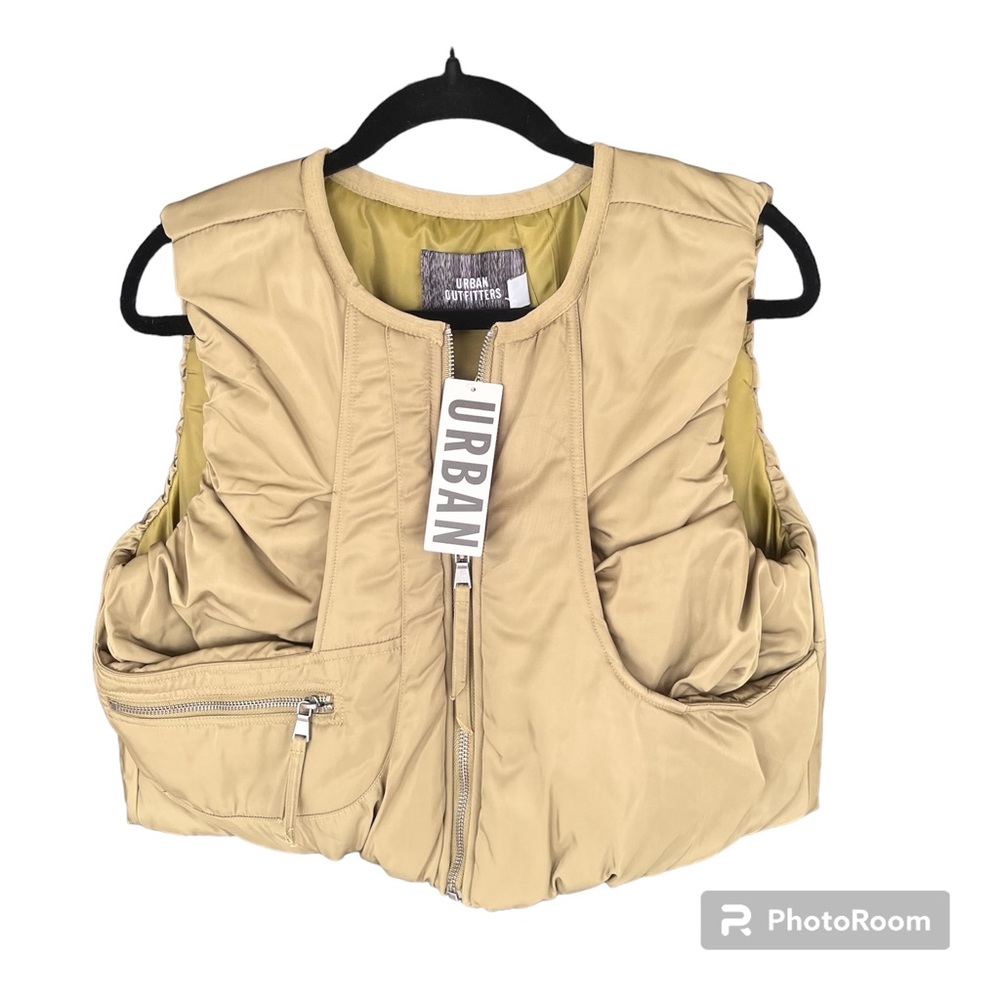 Urban Outfitters Women’s Olive Green Cropped Vest Medium